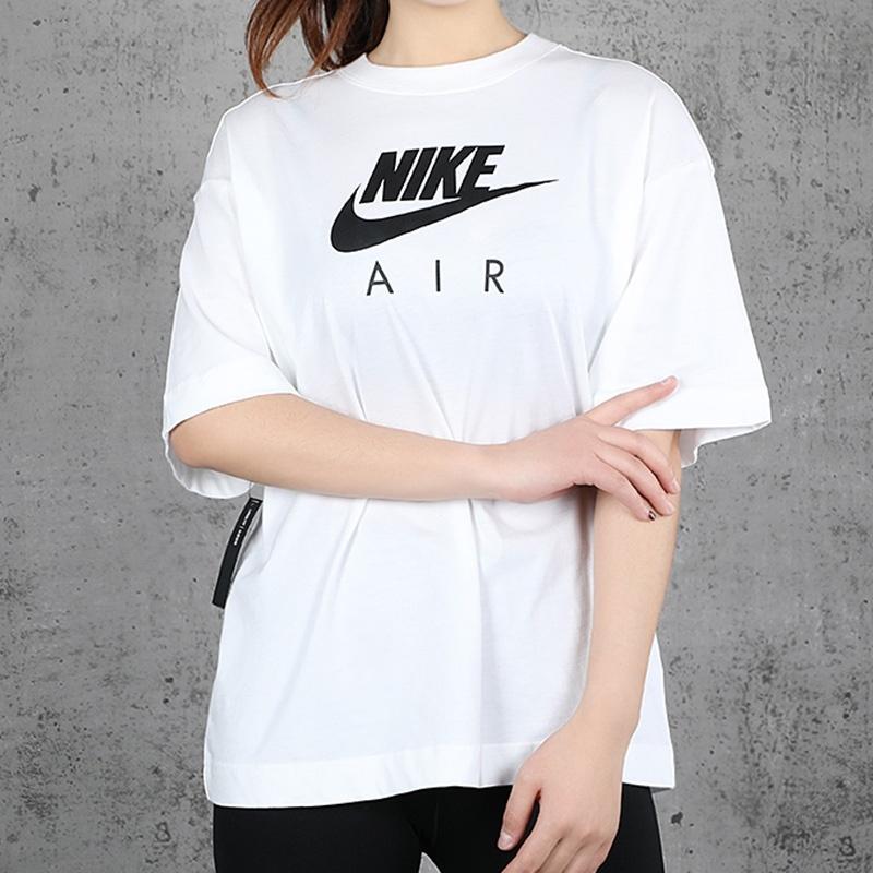 (WMNS) Nike Air Alphabet Logo Printing Sports Round Neck Pullover Short Sleeve White T-Shirt Women's CJ3106-100