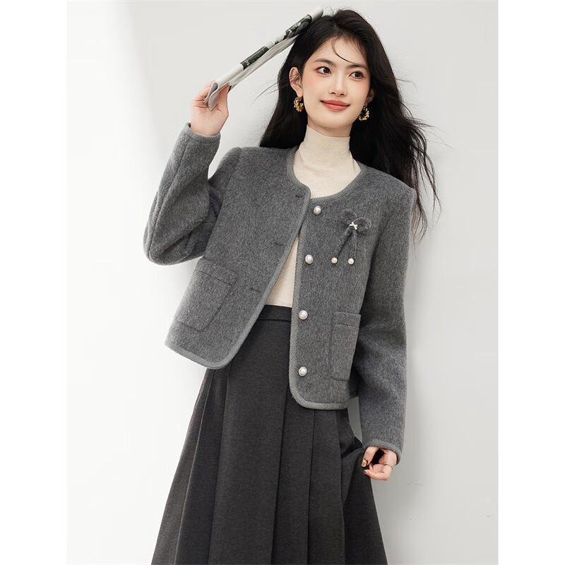 Xinfeiyu Wool Blend Commuter Cardigan Jacket