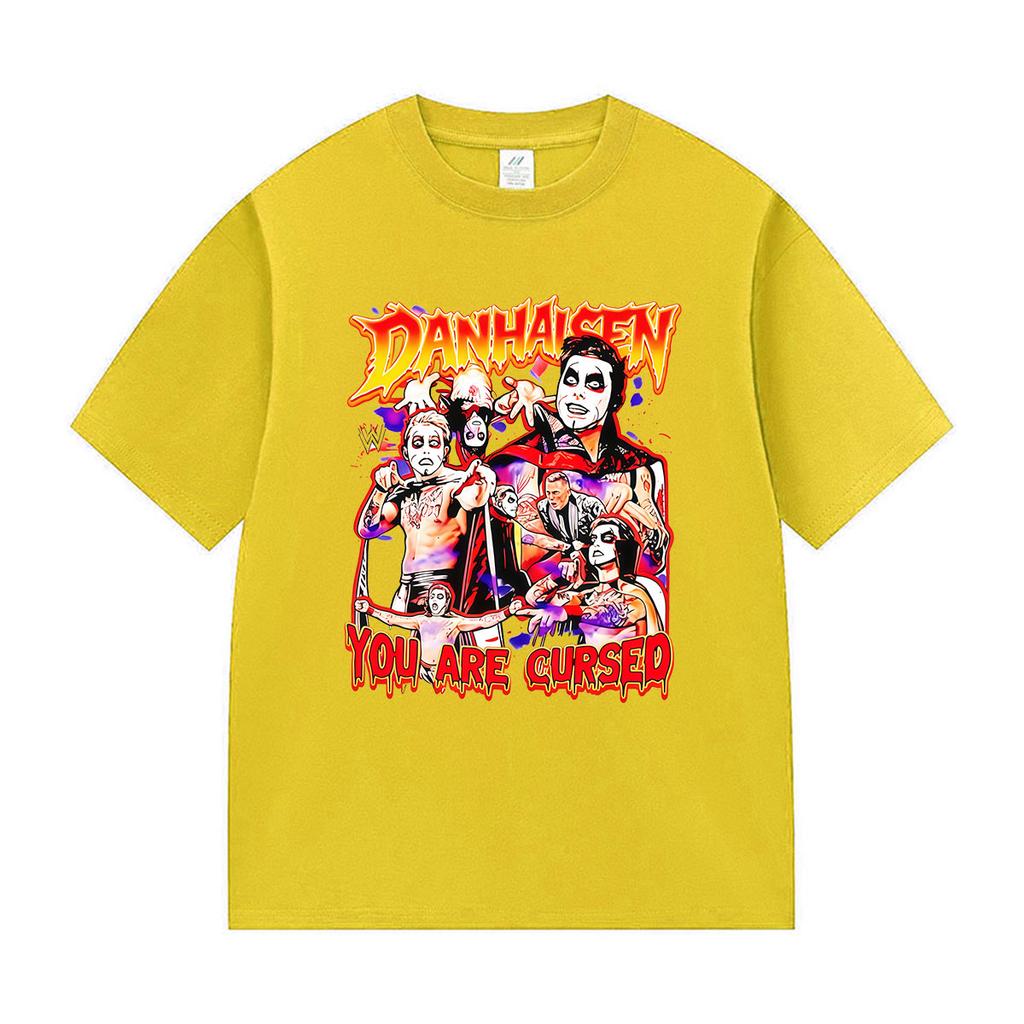 2026 Hot Danhausen You Are Cursed Graphic T Shirt Mens Vintage Fashion Cotton Short Sleeve Tshirt Hip Hop Punk Clothing Tshirt