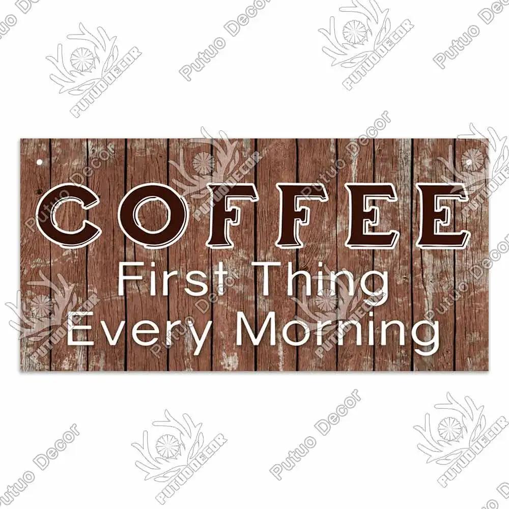 Coffee Metal Hanging Signs Decorative Plaques Door Aluminum Plaque In Home Decor Cafe Kitchen Hanging Home Decor