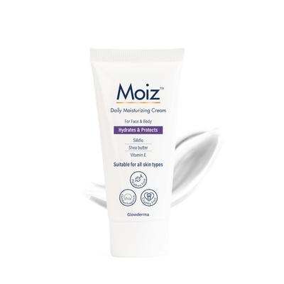 Moiz Daily Moisturizing Cream for Face & Body | Formulated with 9 Moisturizers | Suitable for Sensitive Skin | Paraben Free & Cruelty Free-50g