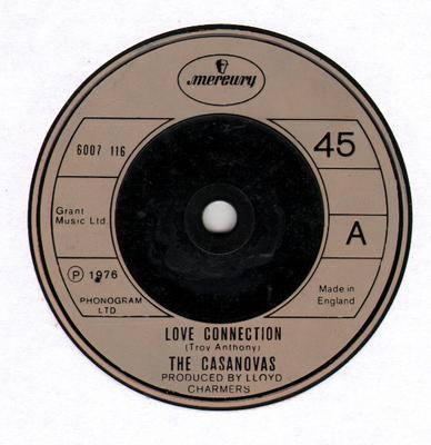7-Zoll Schallplatte CASANOVAS  Love Connection 6007116 Mercury 1976 UK Reggae Ska  Dub Gebraucht