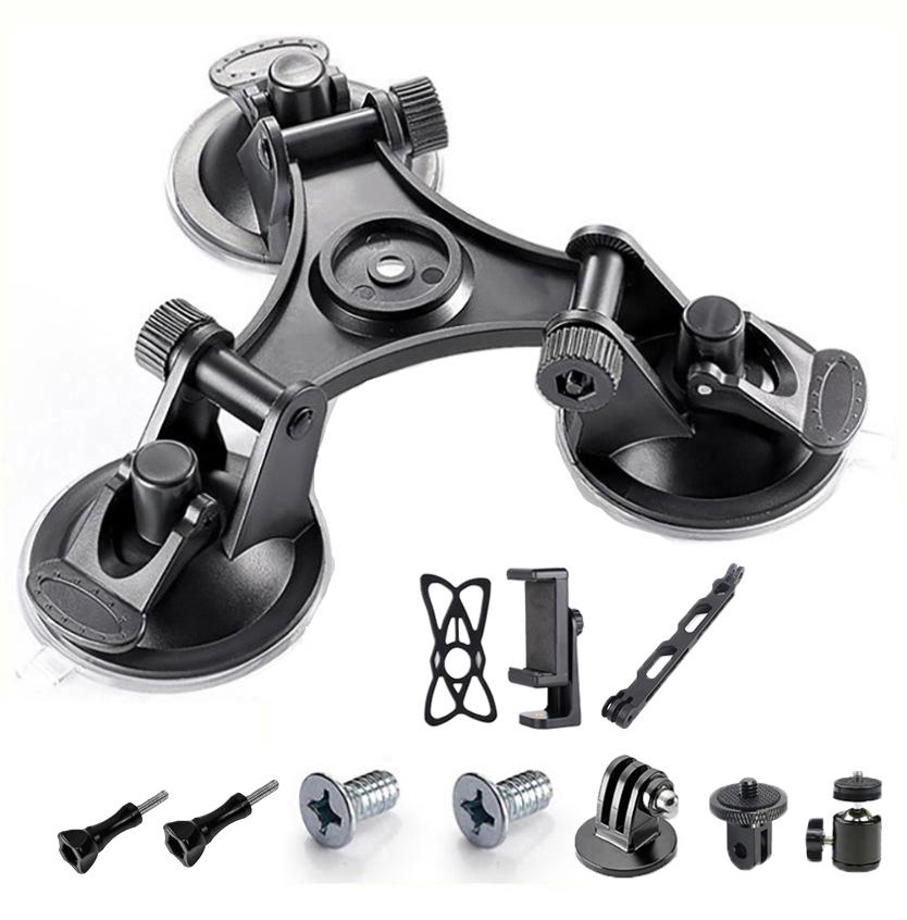 Suction Cup Mount Car Mount for Gopro Hero 13 12 11 10 9 8 7 AKASO DJI OSMO Action 3 4 Camera Insta360 X4 X3 Accessories