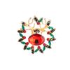 Creative Cartoon Christmas Bell Bow Diamond Brooch, Contrasting Colors, Advanced Sense, Cute Elk Dripping Oil Badge