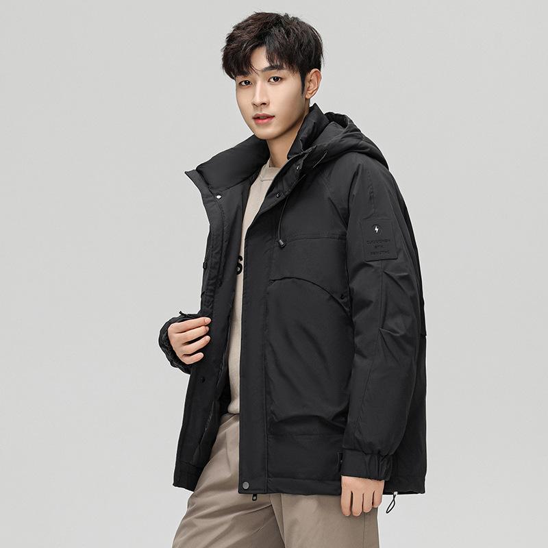 Men's outdoor sports charge down jacket for men can be opened with two openings thickened and warm new national standard hooded men's jacket