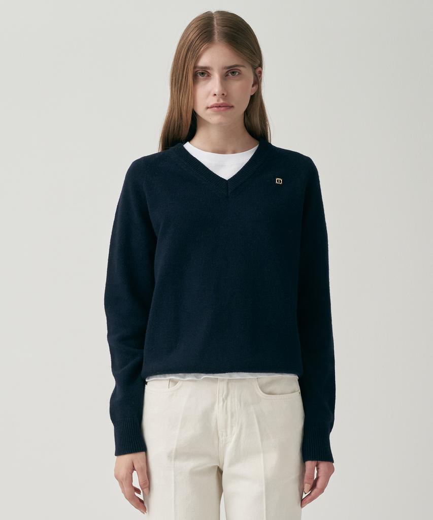 MOTT Merino Wool V-Neck Knit - Navy