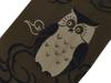 Hand Towels with Auspicious Japanese Design Featuring an Owl On a Khaki Suitable for Men and Suitable for Kimono and Japanese-made (fukurou)