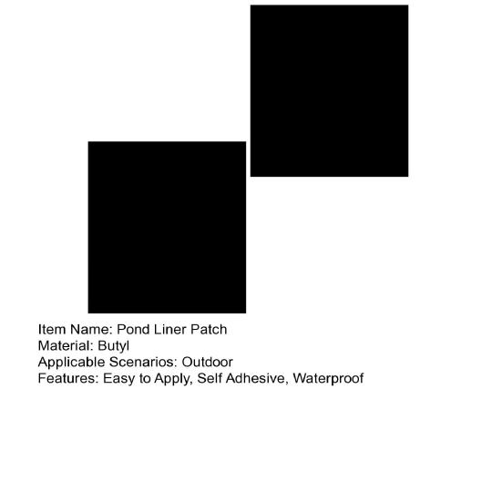 Pond Liner Repair Patch Waterproof 8" X 8" Self Adhesive Patch Peel And Stick Pond Seam Repair Tape for EPDM Garden Cover