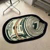 Nonslip Bath Mat Creative Money Shape Carpet Irregular Art Floor Mat for Living Room Bedroom Kitchen Hallway Entry Pad