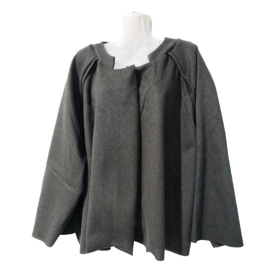 Winterjacke für Damen, Rundhalsausschnitt, dickes Fleece, offener Stich, kurze Strickjacke, lange Ärmel, warm, winddicht, wärmespeichernd, Outdoor-Mantel