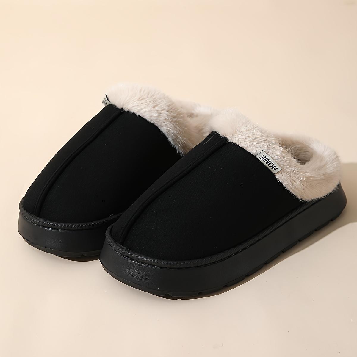 

Удобные и модные домашние тапочки с коротким ворсом для тепла во рту на осень и зиму 36-37 чёрный