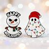 Halloween Weihnachten Emaille Anstecknadeln Schneemann Buh Geist Broschen Reversabzeichen Kleidung Cartoon Lustig Punk Schmuck Geschenk für Kinder Freunde