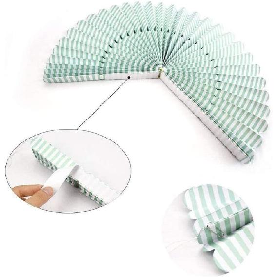 Hanging Paper Fans Party Set, Round Paper Fan Party Decoration, Set of 8 Decorative Flowers for Birthday Baby Boy Shower Graduation Wedding Classroom