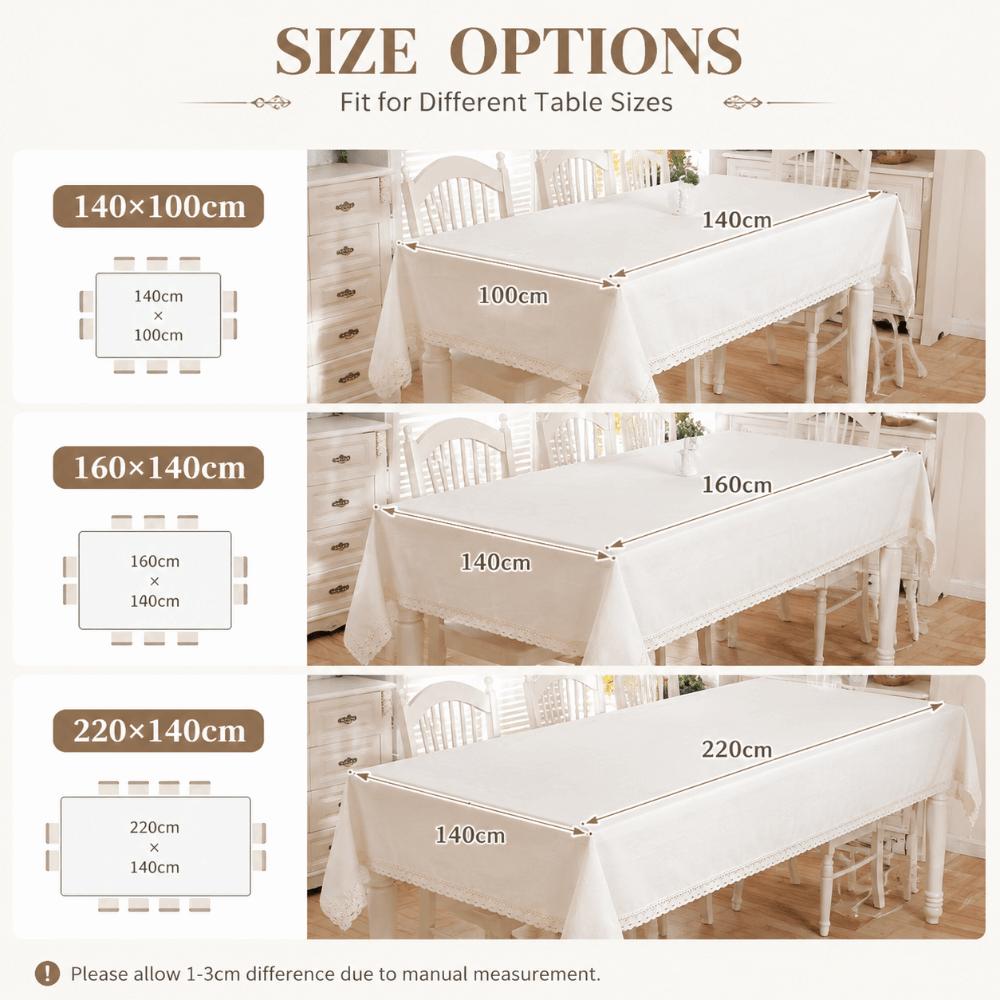 Universal Polyester Cotton Tablecloth White Table Cover Heavy Duty Rectangular Table Cloth  Kitchen