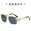 Retro Double Bridge Sunglasses for Women & Men Stylish Rimless Cat-Eye Design with Bold Leopard Print Trendy Eyewear