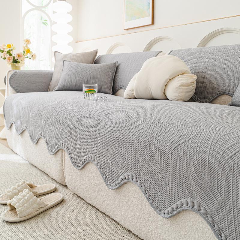 Summer Cool Doudou Special-Shaped Sofa Cushion New Non-Slip Light Luxury High-End Ice Silk Leather Sofa Seat Cushion Summer