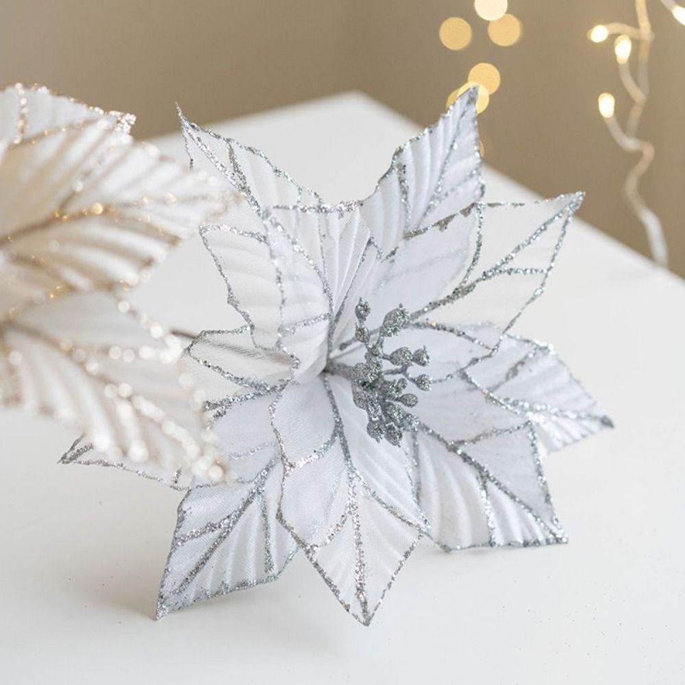 Handmade Glitter Fake Flowers DIY Christmas Ornaments  Christmas Tree Decor