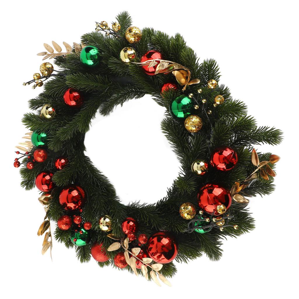 Xmas Wreath 50CM Artificial Decorative Front Door Hanging Wreath with Light for Holiday Home Decor