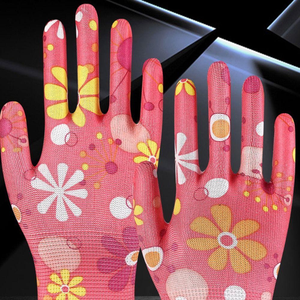 1Pair Nylon Planting Labor Gloves Labor Protection Women Work Gloves Gardening Gloves Workplace