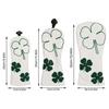 3Pcs PU Leather Golfs Club Head Cover Leaf Pattern Putter Cover Fairway Wood Headcover Hybrids Cover Golfs Accessory