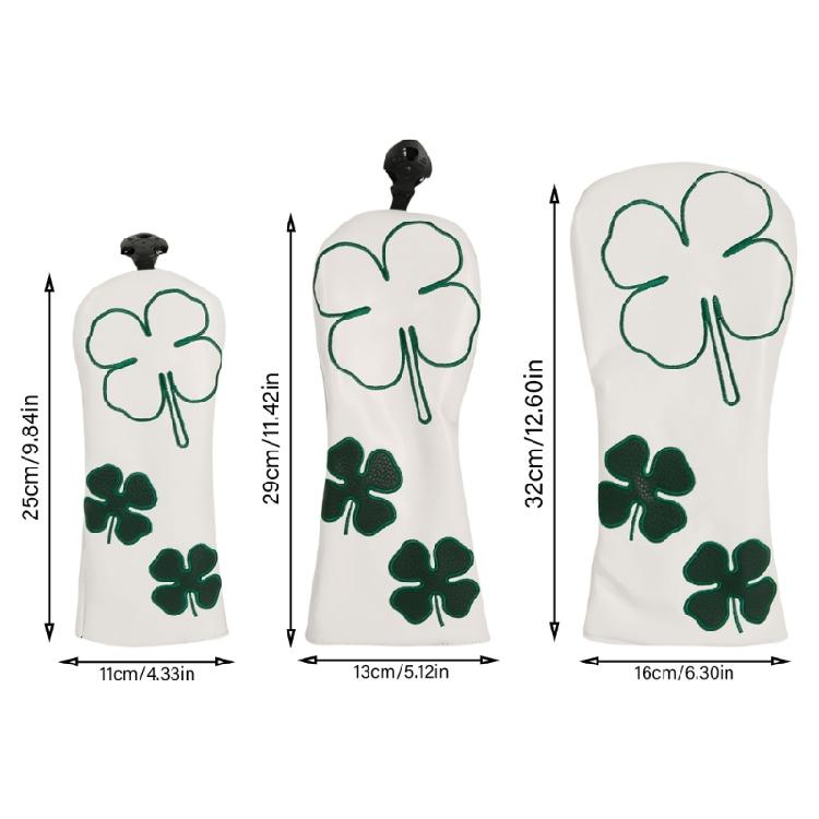 3Pcs PU Leather Golfs Club Head Cover Leaf Pattern Putter Cover Fairway Wood Headcover Hybrids Cover Golfs Accessory