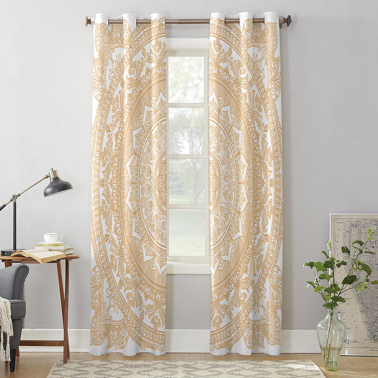 Бохо Винтаж Мандала Цветочные Окна Шторы Гостиная Спальня Оконные Украшения Бытовые — фото 4