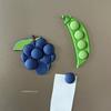 Creative Grape Peas Fridge Magnet Acrylic Suction Refrigerator Stickers 3D Cute Separable Fruit Particles Sticker Home Decor