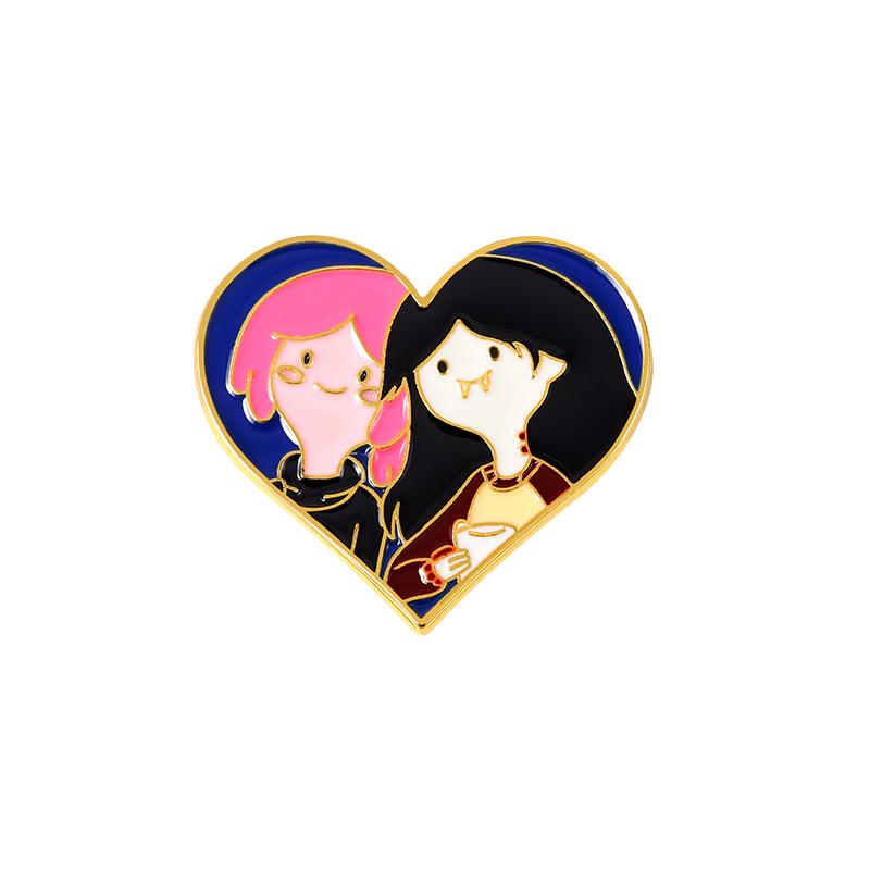 Alloy Elegant Heart Brooch For Friends Decorative Badge For Personalized Fashion Style