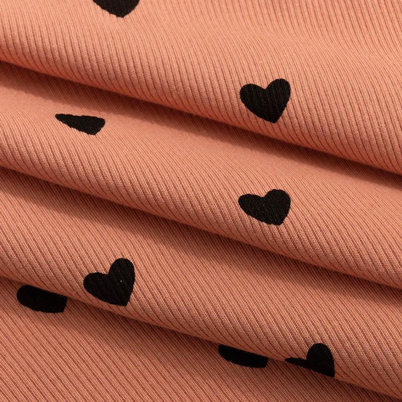 

Ткань Rib Cotton Spandex с принтом в виде сердечек для шитья Летнее платье и топы для девочек Футболка 45x135см YHTJ0016 45x135cm