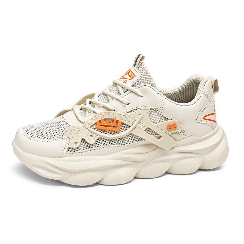 New Hollow Mesh Men's Shoes Summer Casual Running Sports Shoes Breathable Men's Thick-soled Heightening Trend Dad Shoes
