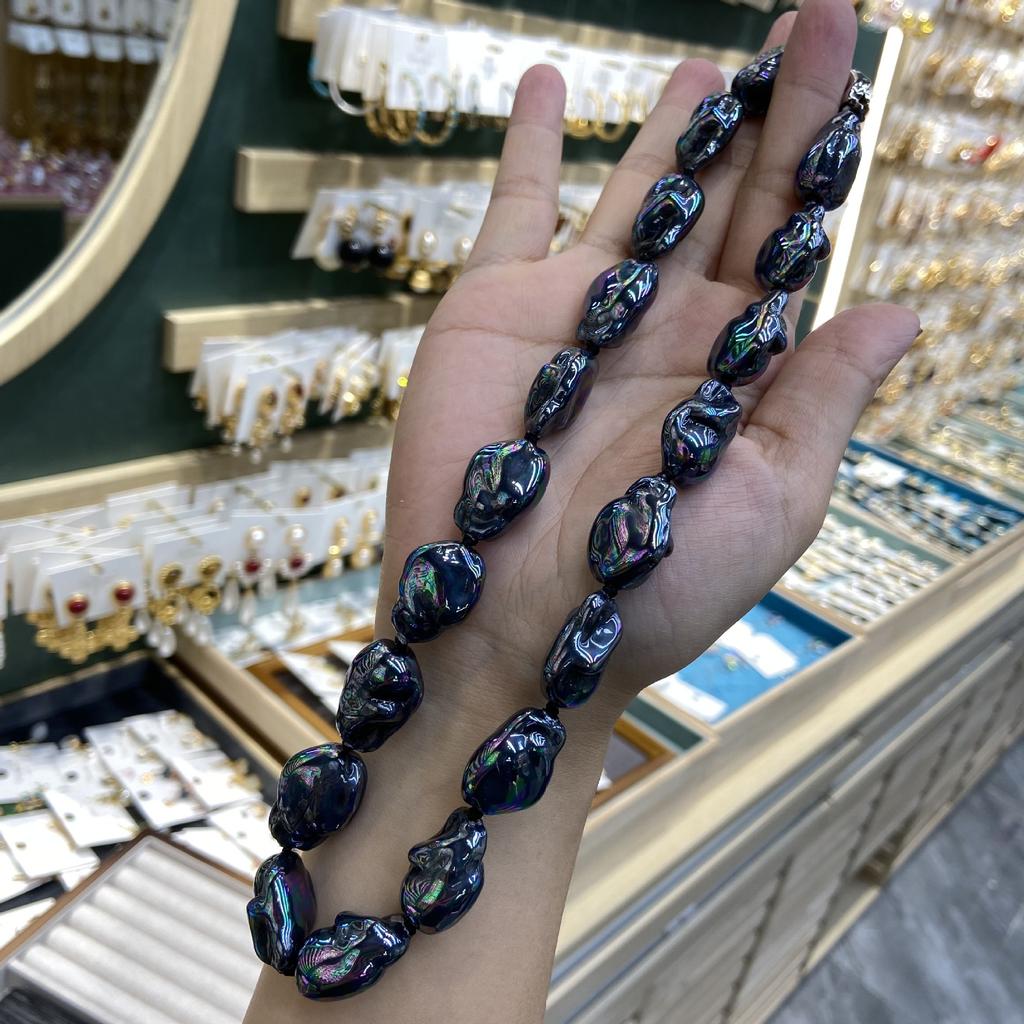 Alien Baroque Colorful Aurora Black Pearl Necklace Women's Plated Beads Shell Bead Jewelry