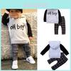 Stylish 2pcs Toddler Baby Boys Oh Boy Outfits Hoodies Pants Leggings