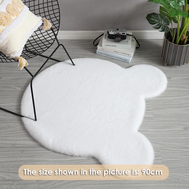 Carpet Bear Shape Round Doormat Fluffy Mat Non-slip Fuzzy Plush Rug for Children Bedroom Baby Room Teen Girls Dorm Decor