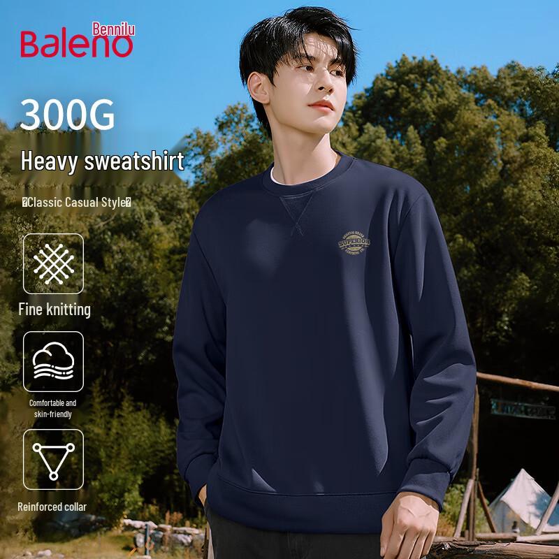 Baleno Herr 300G Tungvikt Grafisk Crew Neck Sweatshirt