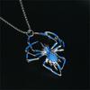 3D Uv Glow In The Dark Spider Necklace, Gothic Hip Hop Alloy Insect Halloween Goth Accessory