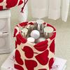 1 pièce Sac à Maquillage Chic Rouge et Blanc à Imprimé Cœur et Cordon de Serrage - Organisateur Compact pour Soins de la Peau, Rouge à Lèvres, Accessoires de Téléphone