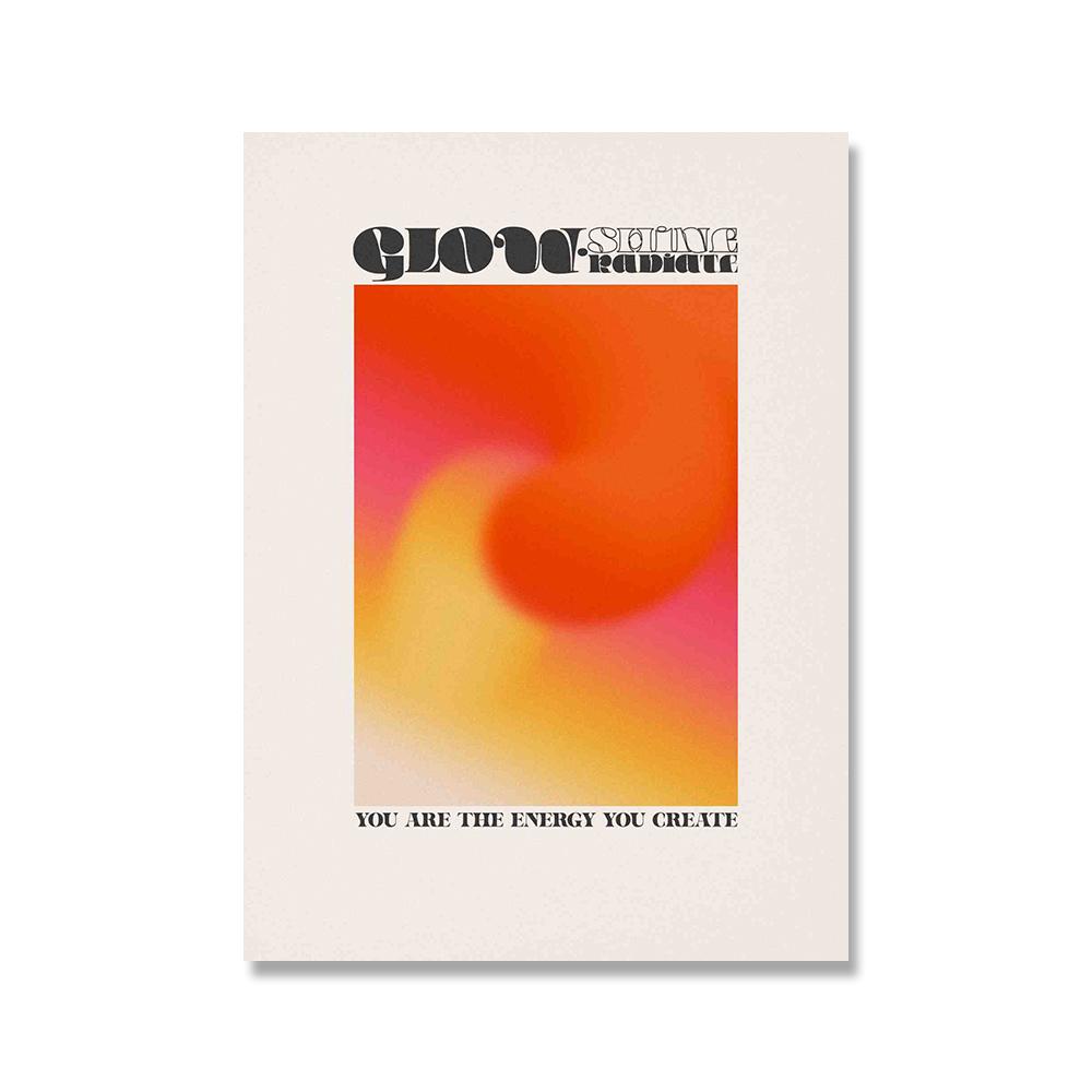 Nordic Retro Gradient Poster Canvas Painting Abstract Wall Art Grainy Gradient Aesthetic Print Picture Psychedelic Home Decor