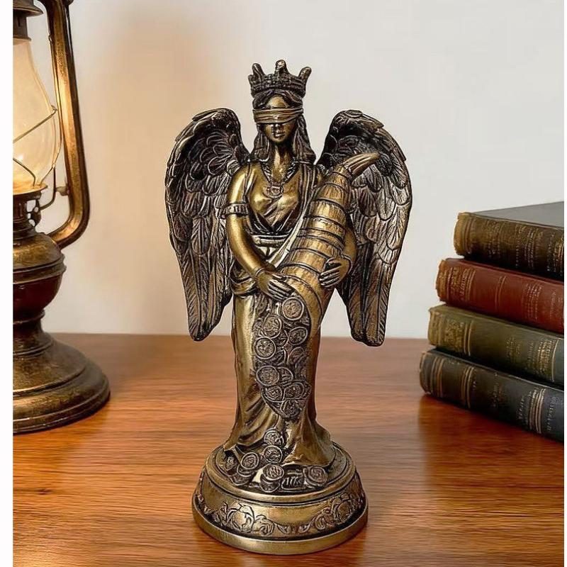 Goddess of Wealth Statue Accent Lakshmi & Fortune Deity Sculpture for Home/Office Blessing Abundance Prosperity Decor Gift