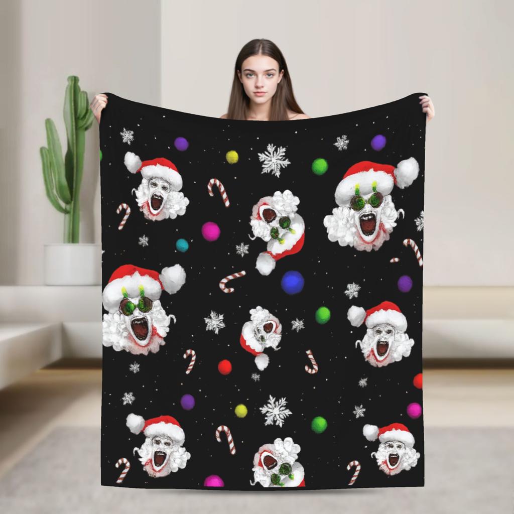 Art Crispies Terrifier Clown Blankets  Warm Novelty Plush Throw Blanket For Kids Living Room Flannel Bedspread Bed Cover