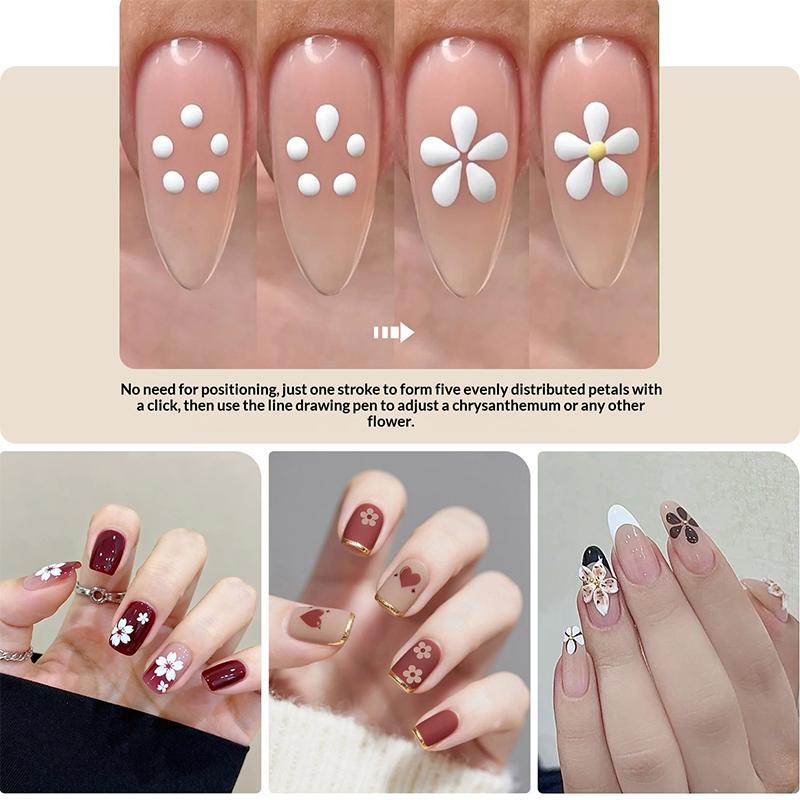 Multi-Head Nail Art Pen - Double-Sided Dotting Tool for Floral Patterns & Designs