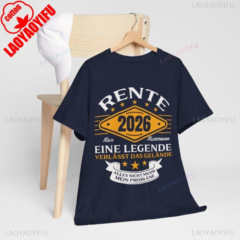 Personalizable Retirement Gift Cotton Summer Tee Short Sleeve Casual Desired Name 2026 Roundneck Breathable Graphic Casual Tops