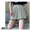 Striped Casual Sports Shorts Women's Summer Korean Version of Elastic High Waist Loose Everything Big Size Wide Leg Hot Pants