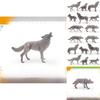 Wild Animal Pvc Gray Wolf Miniature Sculpture For Kids Learning And Collectible Display
