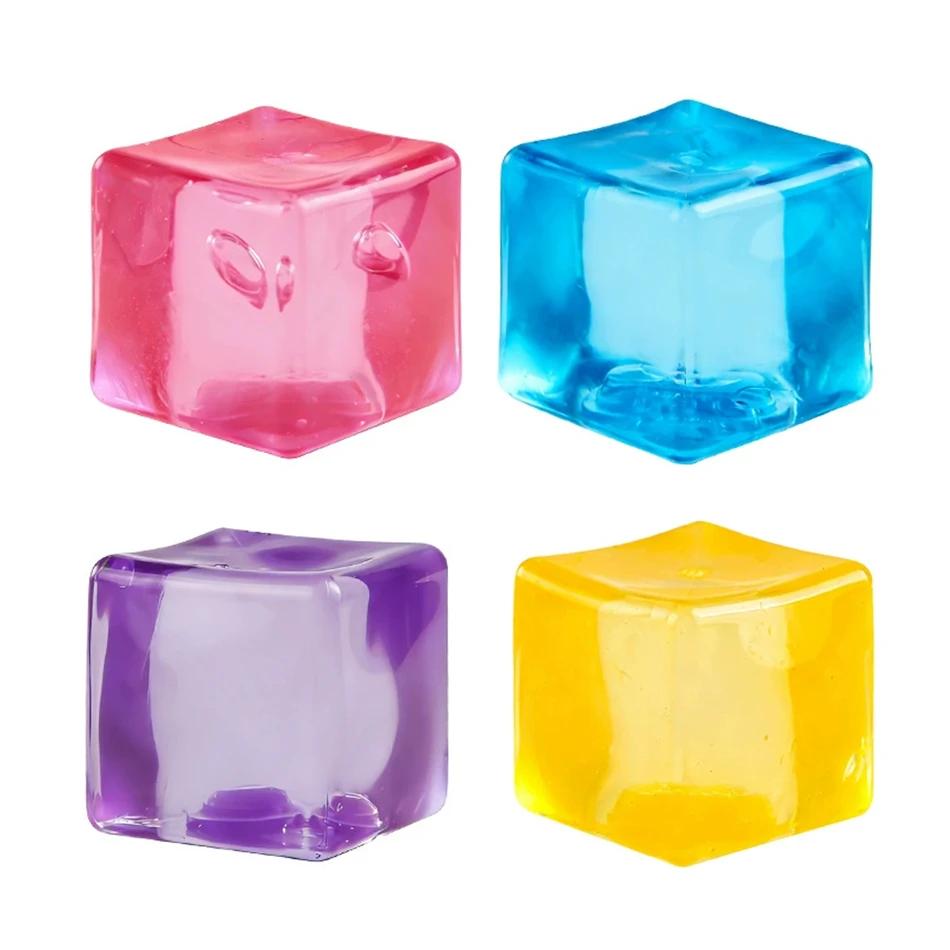 NeeDoh Livlig Klar Squishy Terning - Glansfull Finish Myk Stresslindrende Leketøy for Voksne