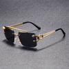 1pc Men's Metal Frame Leopard Head Rimless Sunglasses Vintage Sunglasses Women's Sunglasses Men's