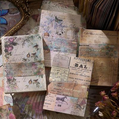 Flourishing Echo: Retro European & American Journal DIY Background Paper