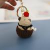Cute Capybara Police Doll Crochet Keychains For Car Keys Pendant Handmaking Knitting Cartoon Kapibala Doll Keyrings Accessories