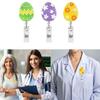 Funny ID Badge Holder with Alligator Clip for Nurse Teacher Office Holiday, Retractable Glitter Acrylic Badge Holder