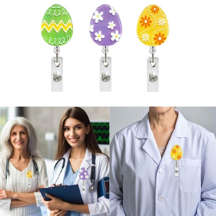 Funny ID Badge Holder with Alligator Clip for Nurse Teacher Office Holiday, Retractable Glitter Acrylic Badge Holder