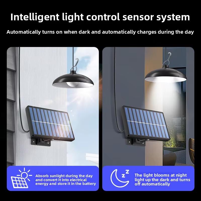 Solar Lamp Split Type Solar One Tray Two Super Bright Pendant Light Indoor and Outdoor Remote Control Light Light Control Waterp